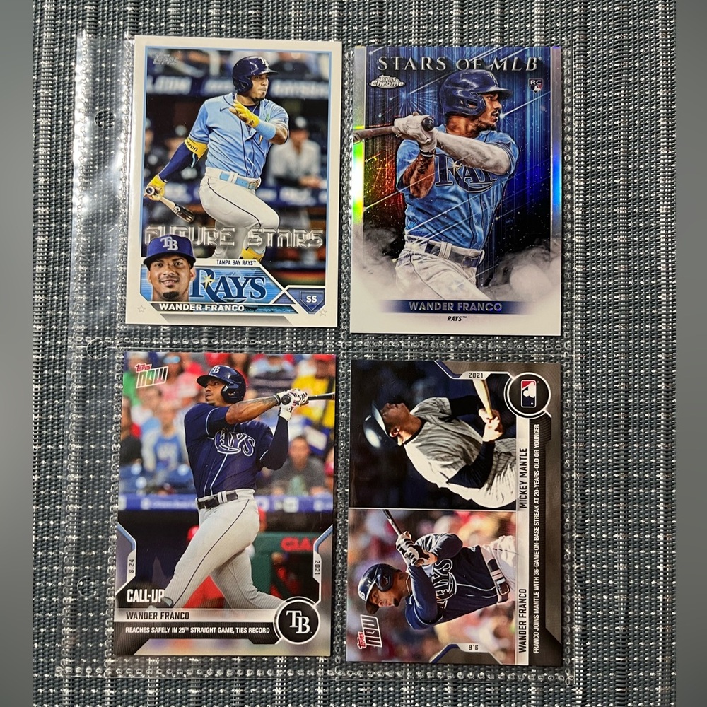 ⚾️ Topps Wander Franco & Mickey Mantle Baseball Trading Cards, Collection of 4